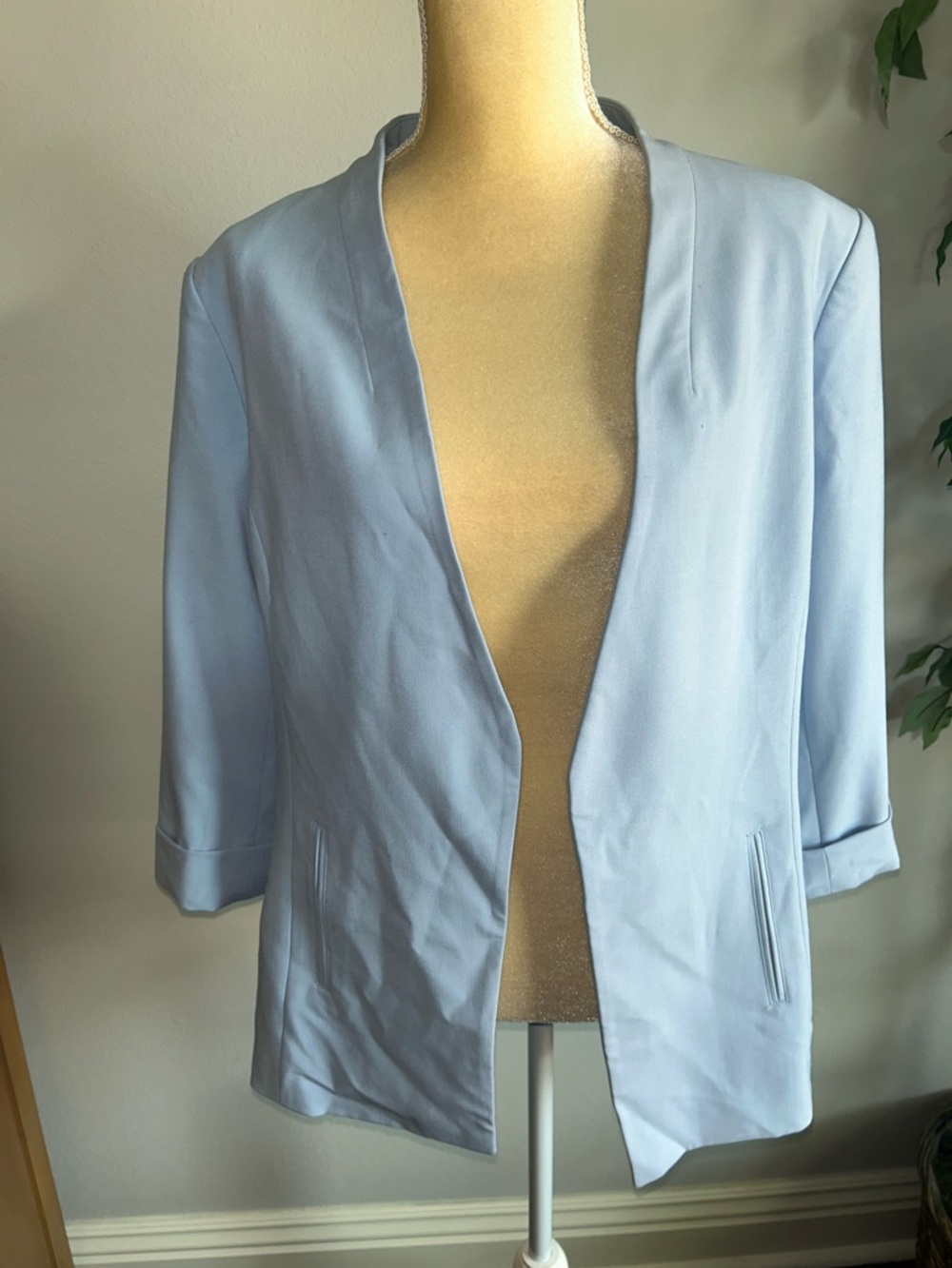 NEW Calvin Klein Light Blue Women's Open-Front Blazer Jacket Sz 16